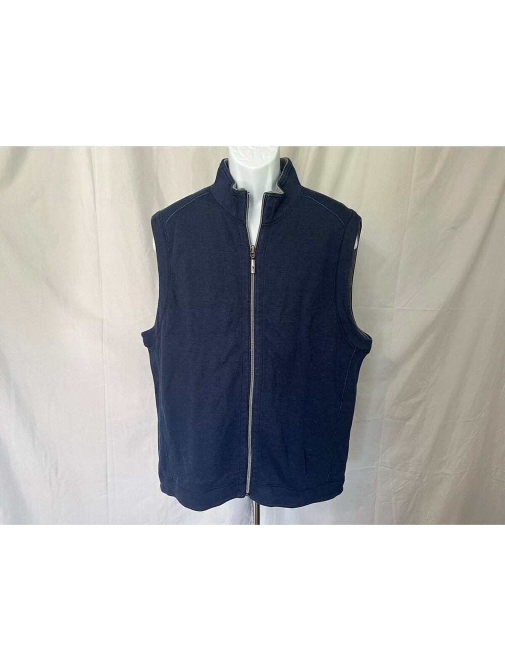 Tommy Bahama Men's Dark Blue Gray Reversible Sweater Vest Large L